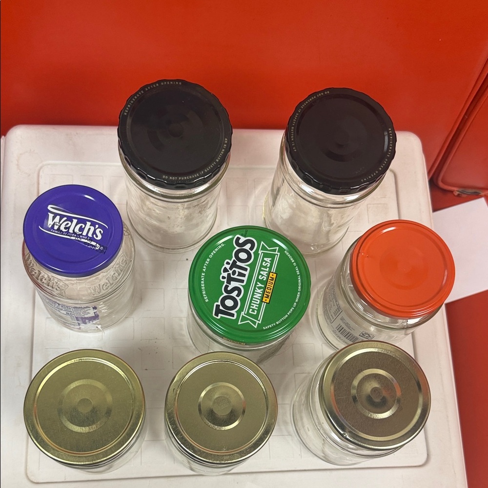 Assorted Glass Jars with Multi-Color Lids - Picture 2 of 12